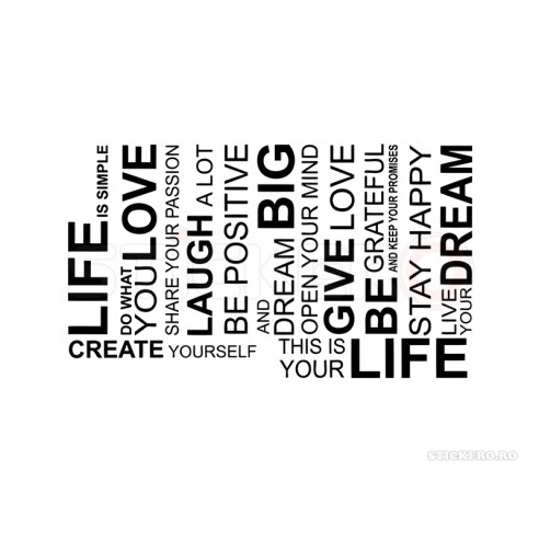 Sticker decorativ Life, 68x118cm