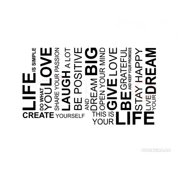 Sticker decorativ Life, 68x118cm