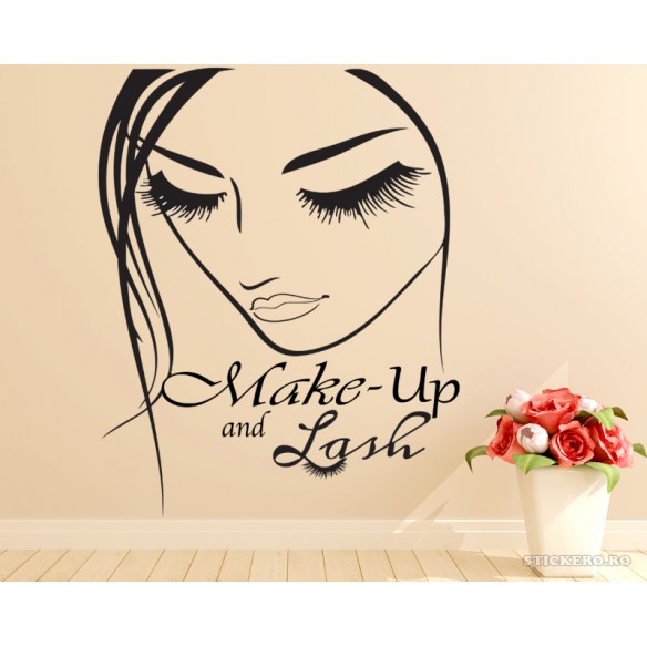 Sticker pentru salon Make-up and Lash, 80x100cm