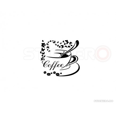 Sticker pentru bucatarie Cescuta de cafea cu...