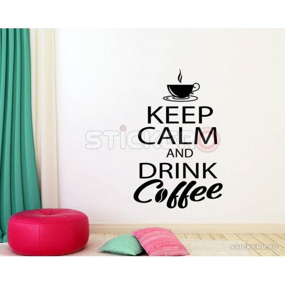 Sticker KEEP CALM and drink coffee, 70 x 45 cm