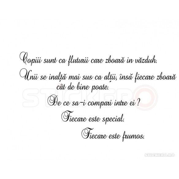 Sticker motivational pentru scoli- Copiii sunt ca fluturii