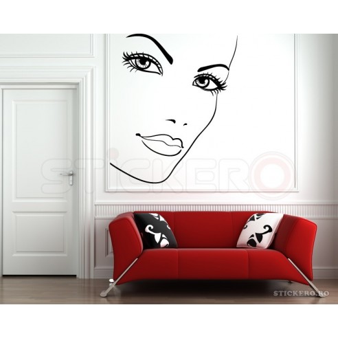 Beautiful girl face - chip de fata - sticker...