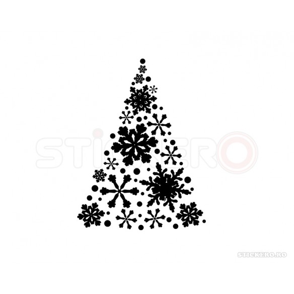 Sticker pentru iarna- Brad de Craciun