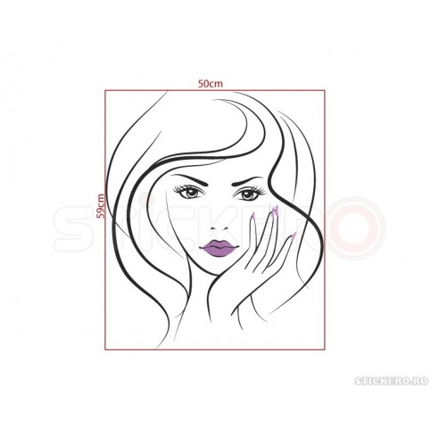 Beautiful girl face - sticker decorativ