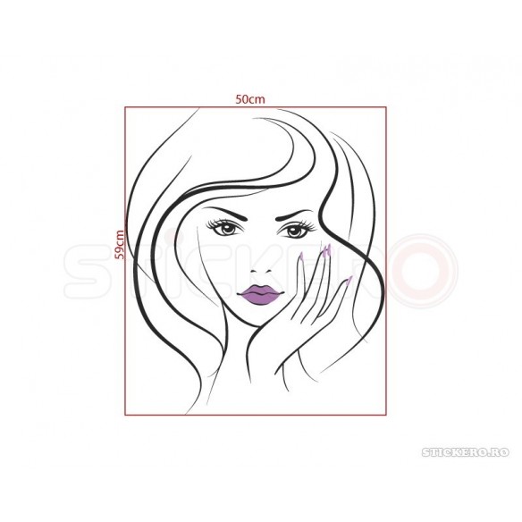 Beautiful girl face - sticker decorativ