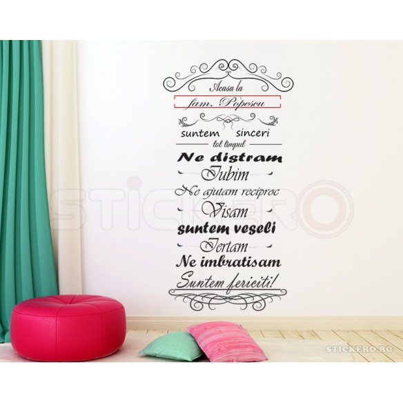 Sticker decorativ - Acasa la familia....