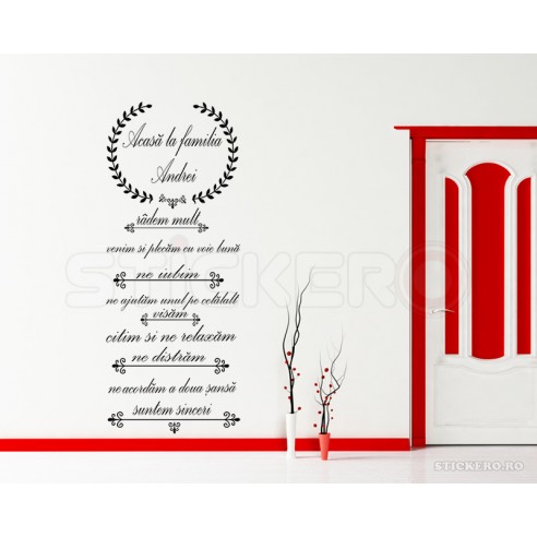 Sticker decorativ mesaj-  Acasa la noi