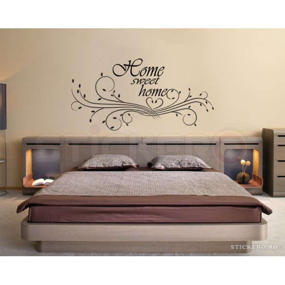 Sticker floral -Home, sweet home 120x64 cm