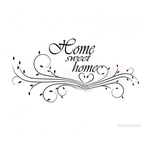 Sticker floral -Home, sweet home 120x64 cm