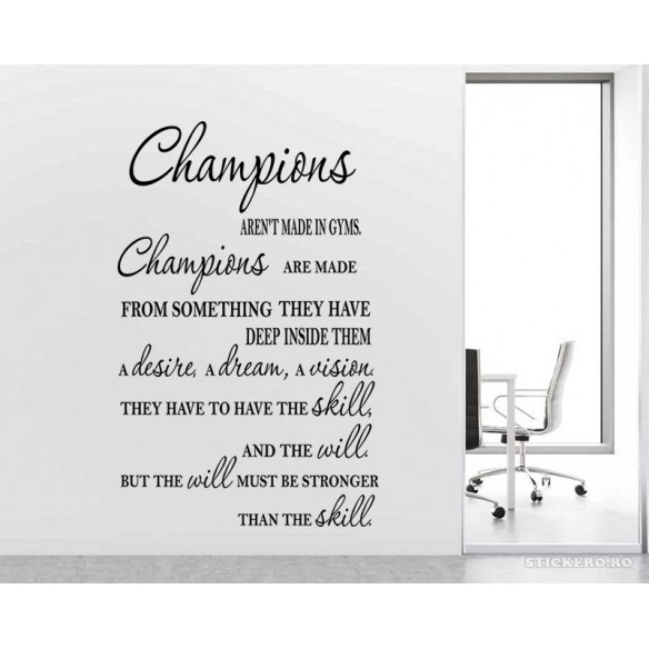 Sticker decorativ pentru sportivi- Champions, 100cm x 154 cm