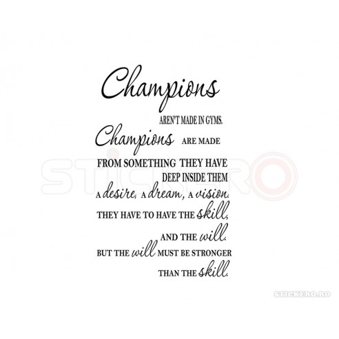 Sticker decorativ pentru sportivi- Champions,...