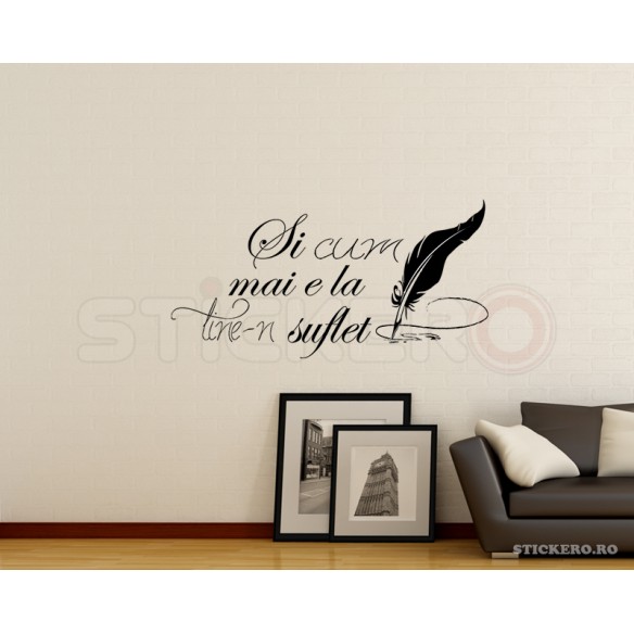Sticker pentru cabinete psihologice - Cum mai e la tine-n suflet? 120x60cm