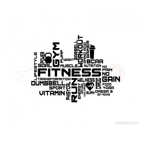 Sticker decorativ- Fitness & Gym, 120x80 cm