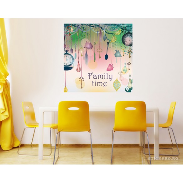 Sticker imprimat Family time, 100x 100 cm