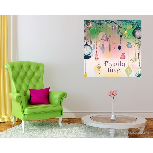 Sticker imprimat Family time, 100x 100 cm