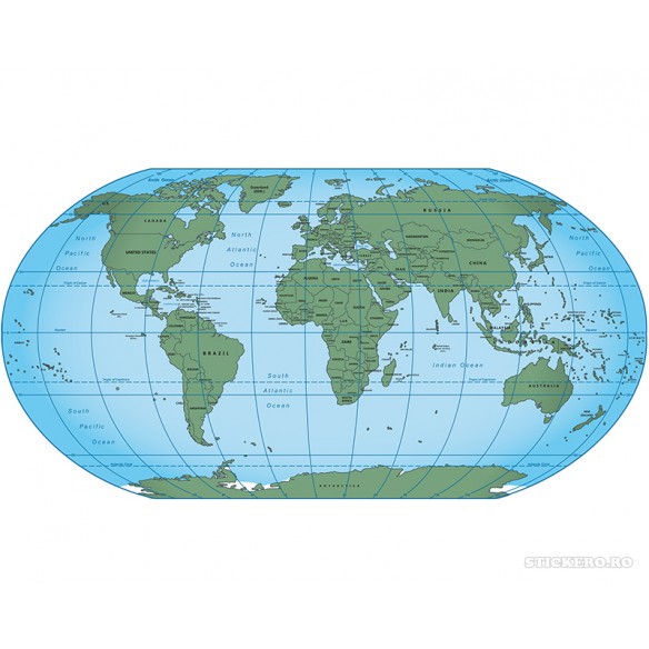 Sticker Harta politica a lumii