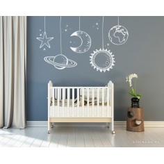 Sticker pentru camera copilului- Good Night /Planete