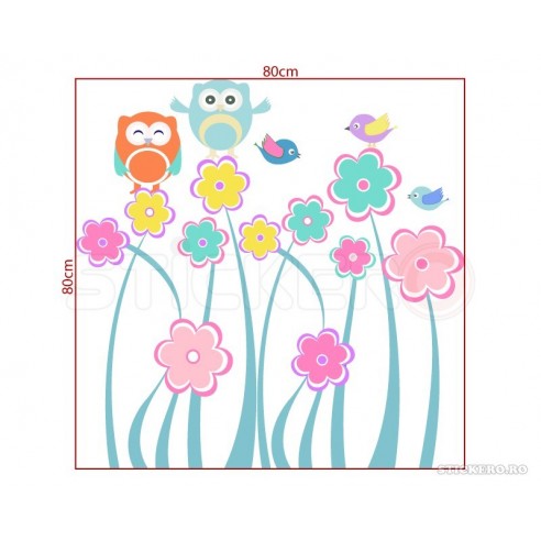 Floricele vesele si viu colorate - Sticker...