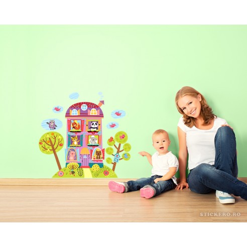 Casuta de joaca- sticker pentru copii, 55 x67