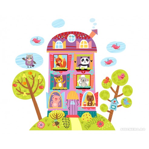 Casuta de joaca- sticker pentru copii, 55 x67