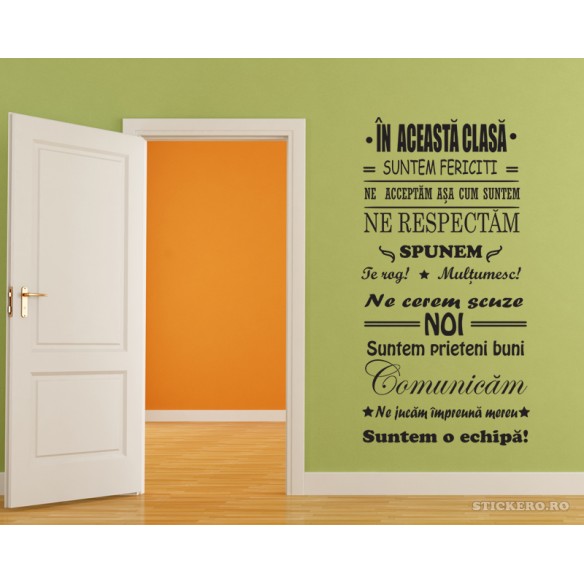 Sticker pentru scoli- In acesta clasa, 120x62 cm