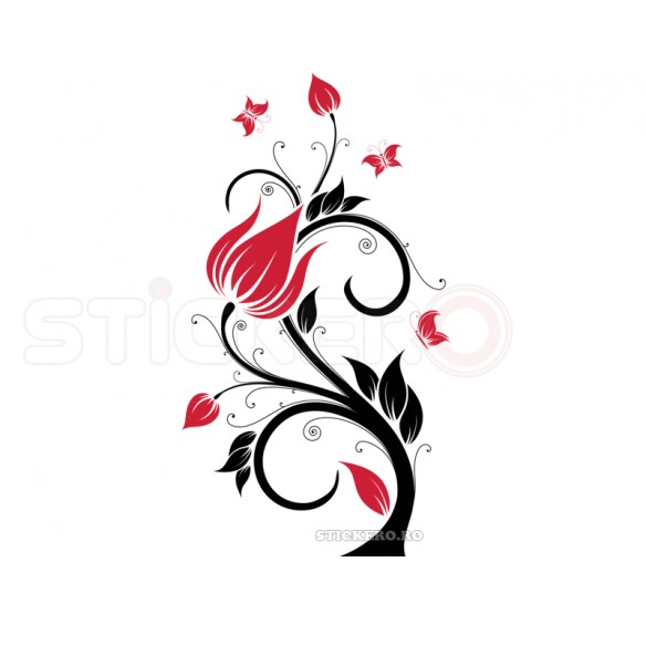 Sticker Contur floral,150x83 cm