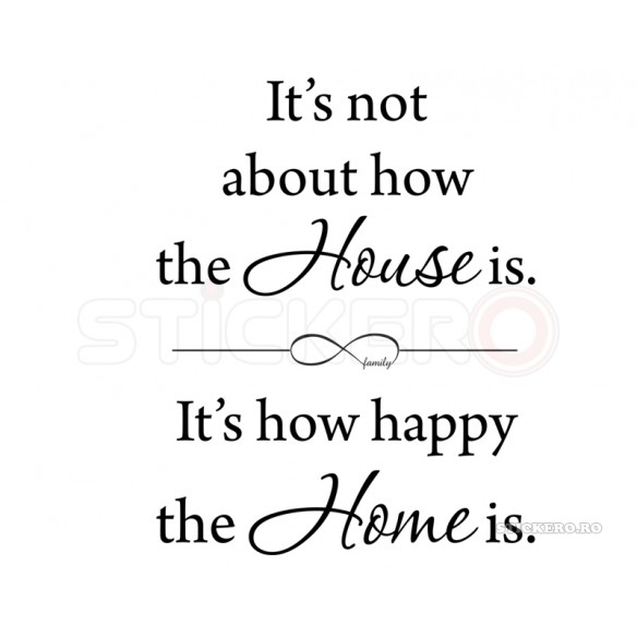 Sticker decorativ- Happy home, 120x95 cm