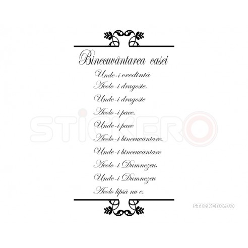Sticker religios- Binecuvantarea casei