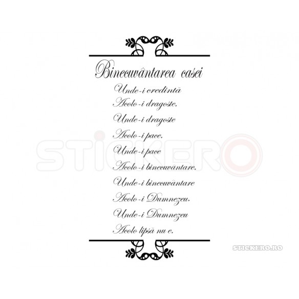 Sticker religios- Binecuvantarea casei