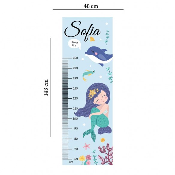 Sticker de masurat inaltimea-cu nume personalizat pentru fetite