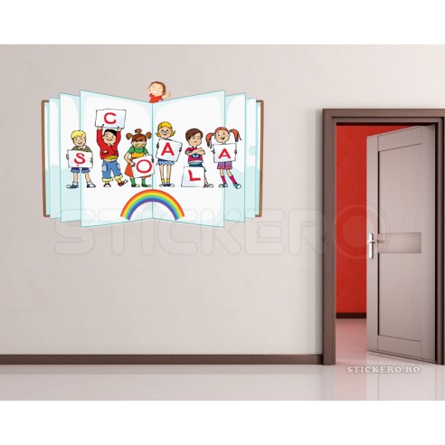 Sticker decorativ- La scoala,