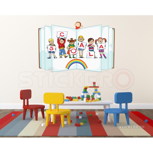 Sticker decorativ- La scoala,