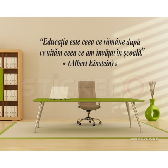 Sticker citat de Einstein-Educatia, 200x55 cm