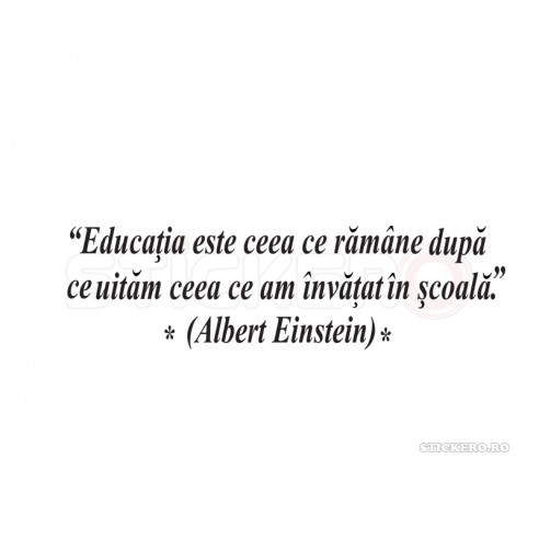 Sticker citat de Einstein-Educatia, 200x55 cm