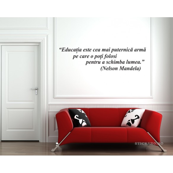 Sticker citat de Nelson Mandela- Despre educatie, 200x55 cm
