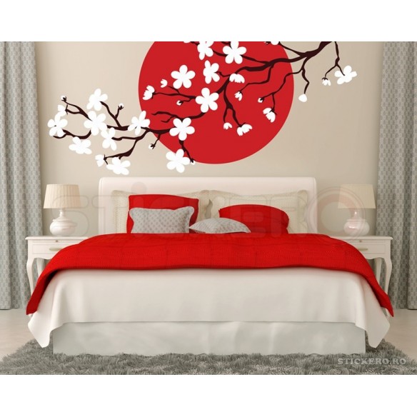 Crenguta inflorita - sticker decorativ