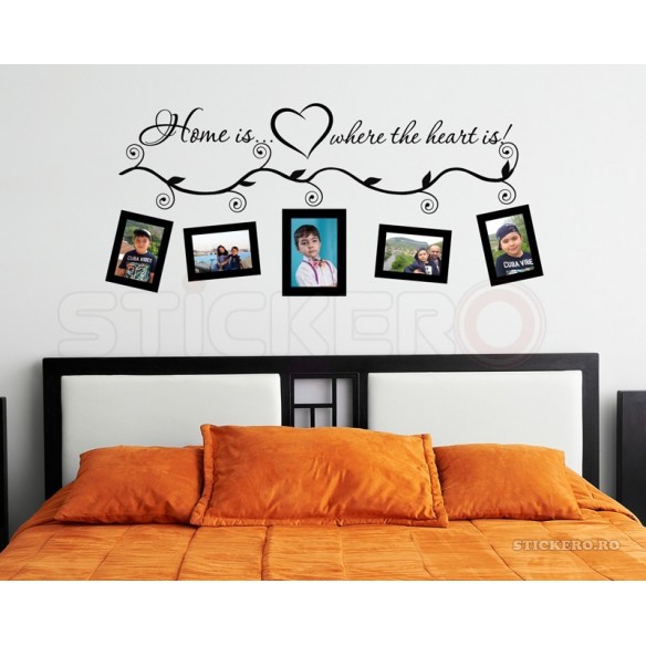 Home is where the heart is - sticker decorativ pentru fotografii de familie