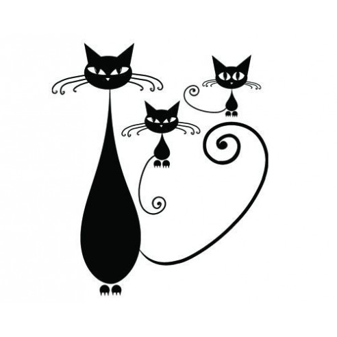 Sticker decorativ Pisicuta cu pui
