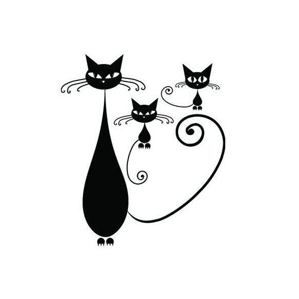 Sticker decorativ Pisicuta cu pui