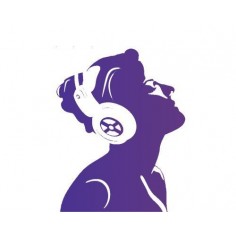 Sticker decorativ Fata cu Casti 2