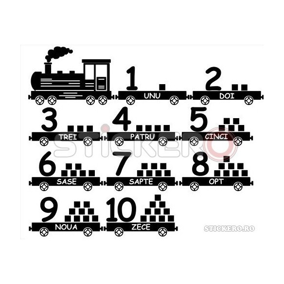Sticker decorativ Trenuletul cu numere