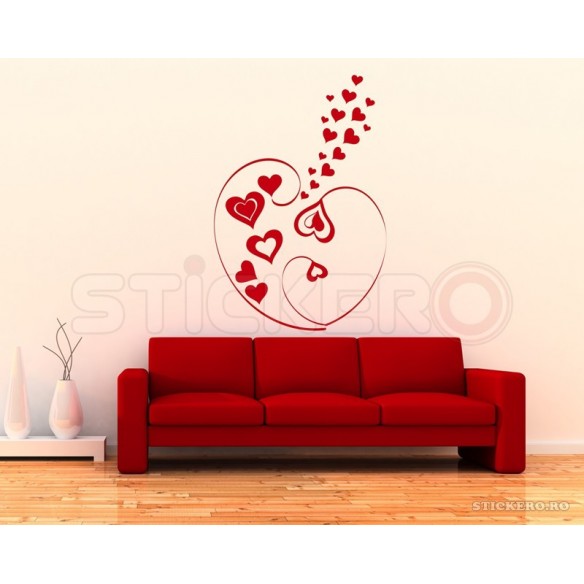 Sticker decorativ Inimi unite