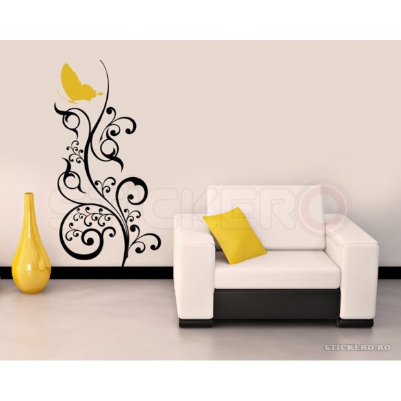 Sticker decorativ Floare pentru Fluture