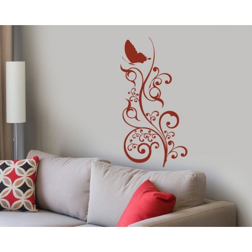 Sticker decorativ Floare pentru Fluture