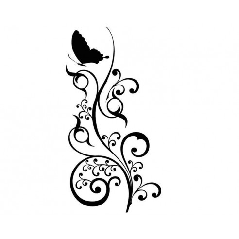 Sticker decorativ Floare pentru Fluture