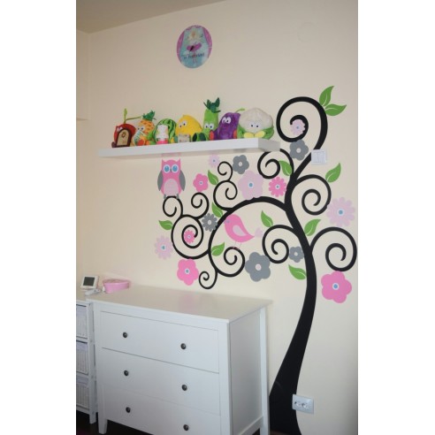 Copacelul cu floricele - Autocolant decorativ...