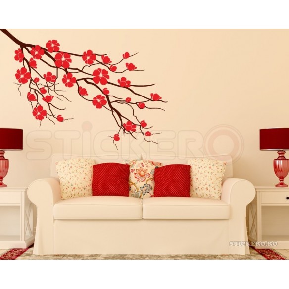 Crenguta inflorita - sticker decorativ