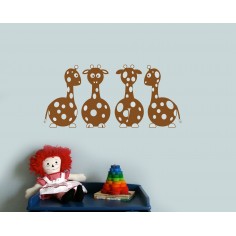 Sticker decorativ Patru Girafe