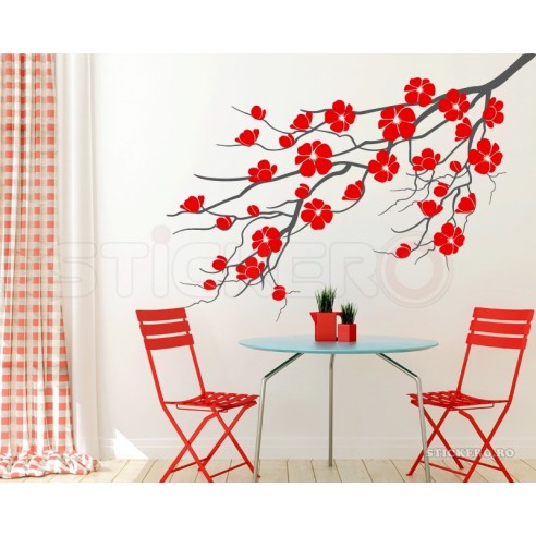 Crenguta inflorita - sticker decorativ